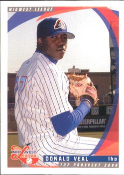 2006 Grandstand Midwest League Top Prospects #NNO Donald Veal Front