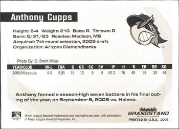 2006 Grandstand Midwest League Top Prospects #NNO Anthony Cupps Back
