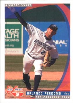 2006 Grandstand Midwest League Top Prospects #NNO Orlando Perdomo Front