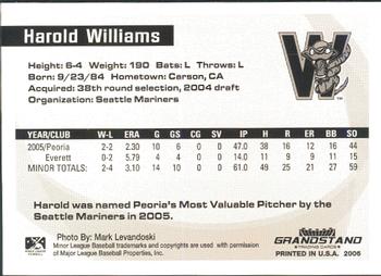 2006 Grandstand Midwest League Top Prospects #NNO Harold Williams Back