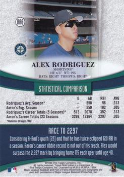 1999 Topps Gold Label - Race to Aaron #RA8 Alex Rodriguez Back