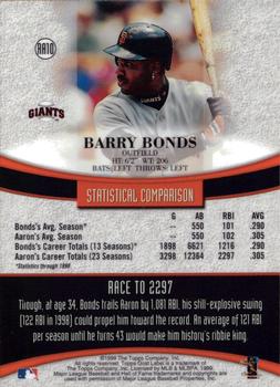 1999 Topps Gold Label - Race to Aaron #RA10 Barry Bonds Back