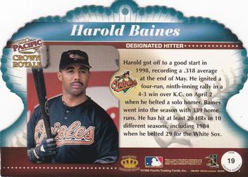 1998 Pacific Crown Royale #19 Harold Baines Back