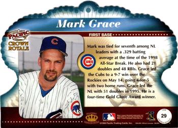 1998 Pacific Crown Royale #29 Mark Grace Back