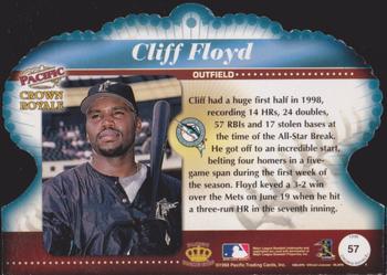 1998 Pacific Crown Royale #57 Cliff Floyd Back