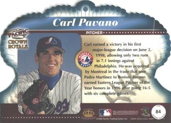 1998 Pacific Crown Royale #84 Carl Pavano Back