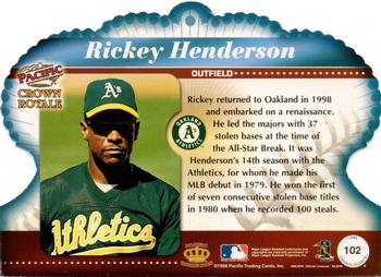 1998 Pacific Crown Royale #102 Rickey Henderson Back