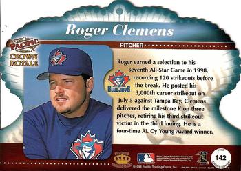 1998 Pacific Crown Royale #142 Roger Clemens Back