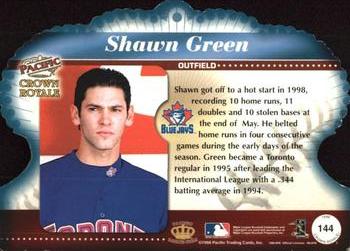 1998 Pacific Crown Royale #144 Shawn Green Back