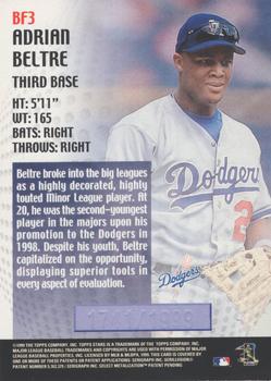 1999 Topps Stars - Bright Futures #BF3 Adrian Beltre  Back
