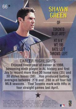 1999 Topps Stars - One Star #66 Shawn Green Back
