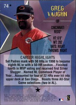1999 Topps Stars - One Star #74 Greg Vaughn Back