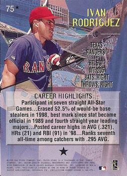 1999 Topps Stars - One Star #75 Ivan Rodriguez Back