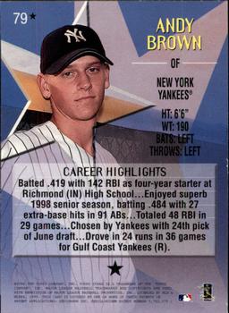 1999 Topps Stars - One Star #79 Andy Brown Back