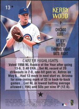 1999 Topps Stars - One Star Foil #13 Kerry Wood Back