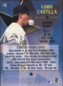1999 Topps Stars - One Star Foil #76 Vinny Castilla Back
