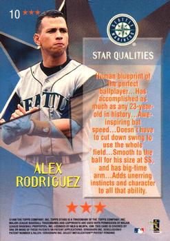 1999 Topps Stars - Three Star #10 Alex Rodriguez Back