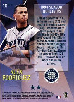 1999 Topps Stars - Two Star #10 Alex Rodriguez Back