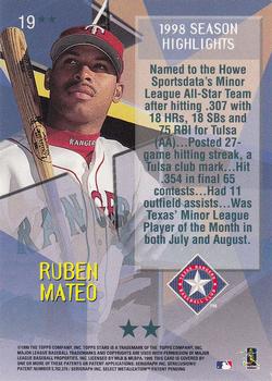 1999 Topps Stars - Two Star #19 Ruben Mateo Back