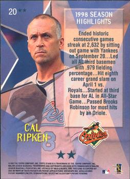 1999 Topps Stars - Two Star #20 Cal Ripken Jr. Back