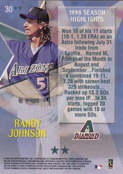 1999 Topps Stars - Two Star #30 Randy Johnson Back