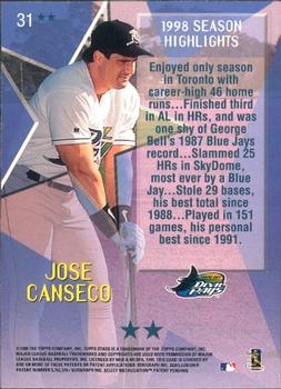 1999 Topps Stars - Two Star #31 Jose Canseco Back