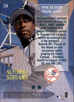 1999 Topps Stars - Two Star #34 Alfonso Soriano Back