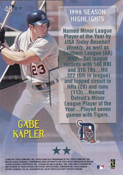 1999 Topps Stars - Two Star #46 Gabe Kapler Back