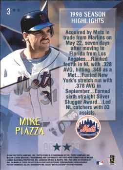 1999 Topps Stars - Two Star Foil #3 Mike Piazza Back