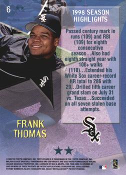 1999 Topps Stars - Two Star Foil #6 Frank Thomas Back