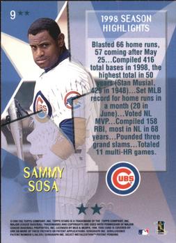 1999 Topps Stars - Two Star Foil #9 Sammy Sosa Back
