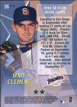 1999 Topps Stars - Two Star Foil #36 Matt Clement Back
