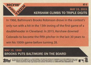 2015 Topps Heritage - Now and Then #NT-9 Clayton Kershaw Back