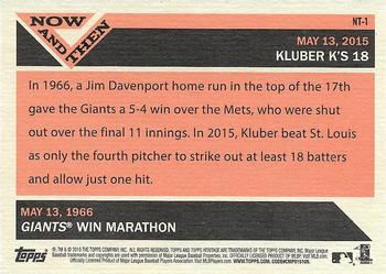2015 Topps Heritage - Now and Then #NT-1 Corey Kluber Back