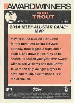 2015 Topps Heritage - Award Winners #AW-9 Mike Trout Back