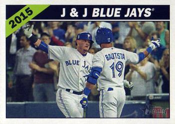 2015 Topps Heritage - Combo Cards #CC-2 J & J Blue Jays (Josh Donaldson / Jose Bautista) Front