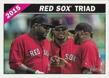 2015 Topps Heritage - Combo Cards #CC-1 Red Sox Triad (David Ortiz / Hanley Ramirez / Pablo Sandoval) Front