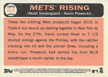 2015 Topps Heritage - Combo Cards #CC-8 Mets Rising (Noah Syndergaard / Kevin Plawecki) Back
