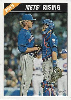 2015 Topps Heritage - Combo Cards #CC-8 Mets Rising (Noah Syndergaard / Kevin Plawecki) Front