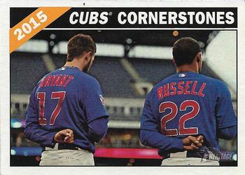 2015 Topps Heritage - Combo Cards #CC-9 Cubs Cornerstones (Kris Bryant / Addison Russell) Front