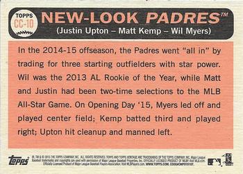 2015 Topps Heritage - Combo Cards #CC-10 New-Look Padres (Justin Upton / Matt Kemp / Wil Myers) Back
