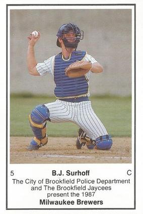 1987 Milwaukee Brewers Police - City of Brookfield Police Department and The Brookfield Jaycees #NNO B.J. Surhoff Front