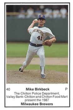 1987 Milwaukee Brewers Police - Chilton Police Department, Valley Bank-Chilton & Chilton Food Mart #NNO Mike Birkbeck Front