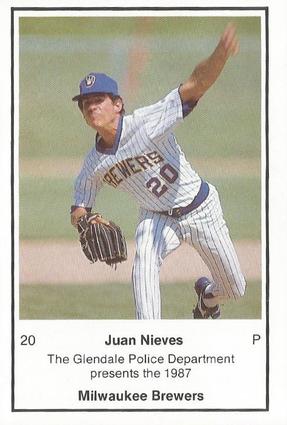 1987 Milwaukee Brewers Police - Glendale Police Department #NNO Juan Nieves Front