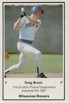 1987 Milwaukee Brewers Police - Grafton Police Department #NNO Greg Brock Front
