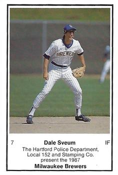 1987 Milwaukee Brewers Police - Hartford Police Department, Local 152 and Stamping Co. #NNO Dale Sveum Front