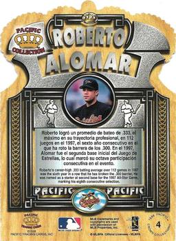 1998 Pacific - Gold Crown Die Cuts #4 Roberto Alomar Back