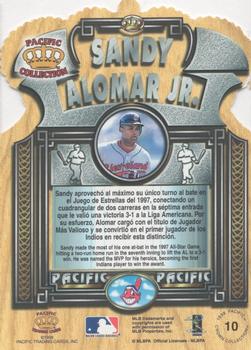 1998 Pacific - Gold Crown Die Cuts #10 Sandy Alomar Jr. Back