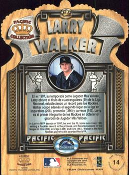 1998 Pacific - Gold Crown Die Cuts #14 Larry Walker Back