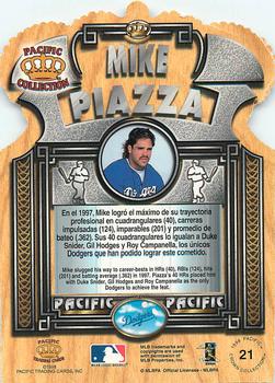1998 Pacific - Gold Crown Die Cuts #21 Mike Piazza Back